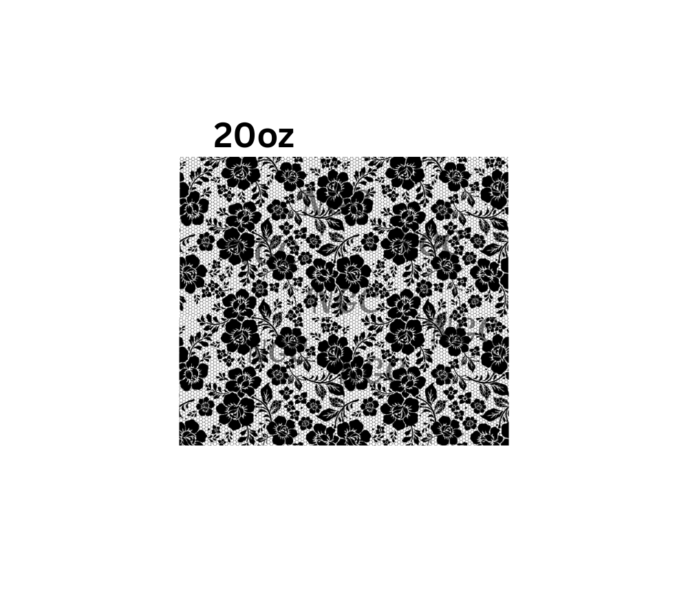 20oz black lace with flowers 7
