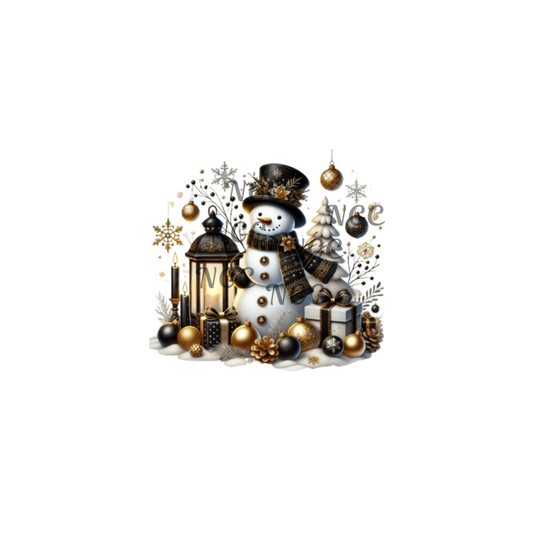 black gold snowman christmas3