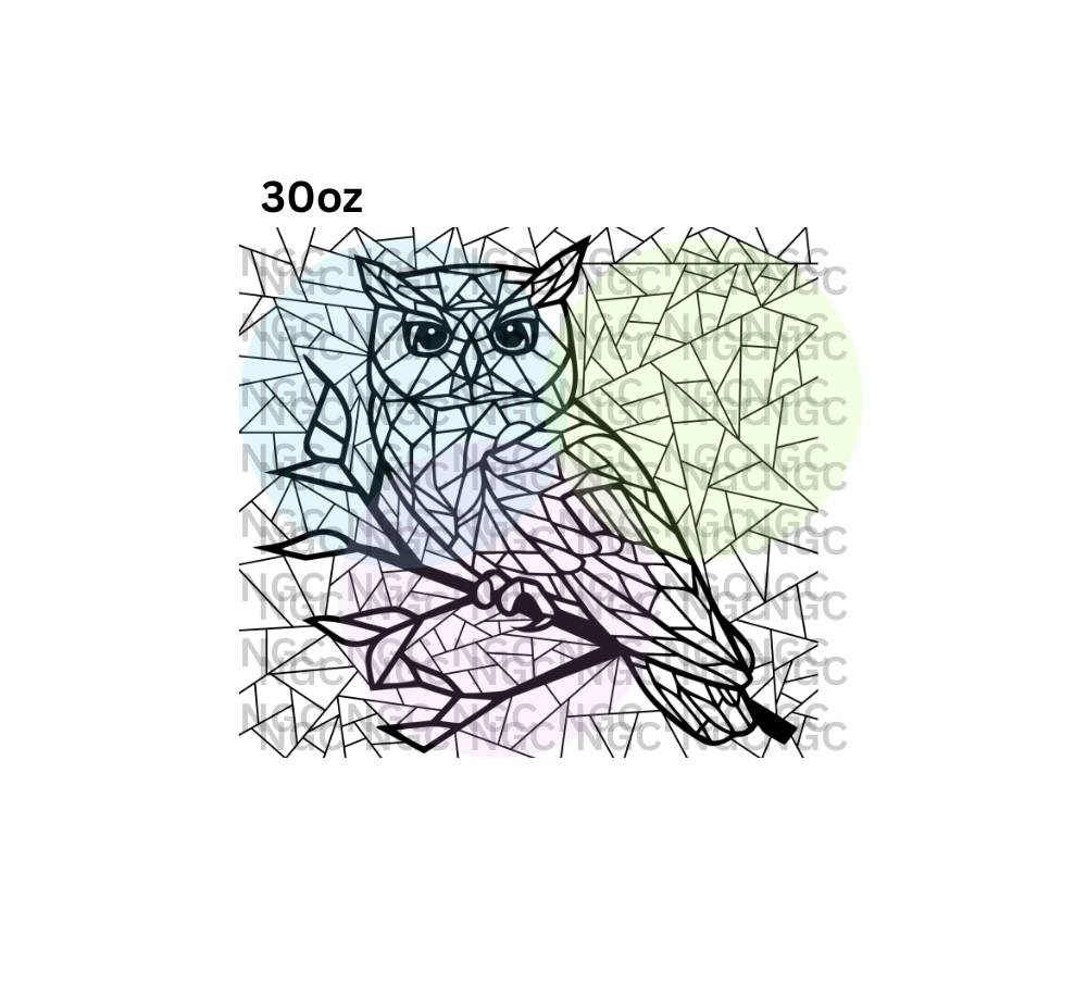 30oz stained glass owl