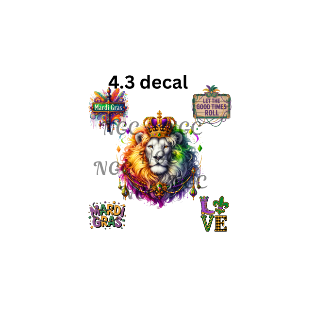 decal mardi gras lion