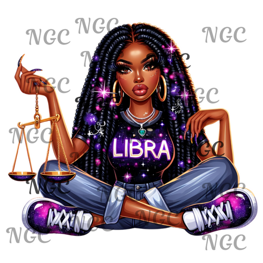 single decal Libra girl zodiac