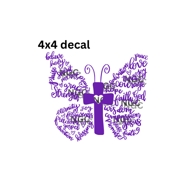 decal positive spiritual butterfly purple