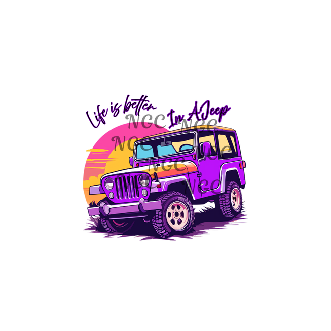 decal life is better in a jeep