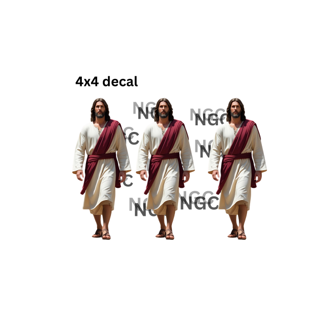 decal Jesus walking red