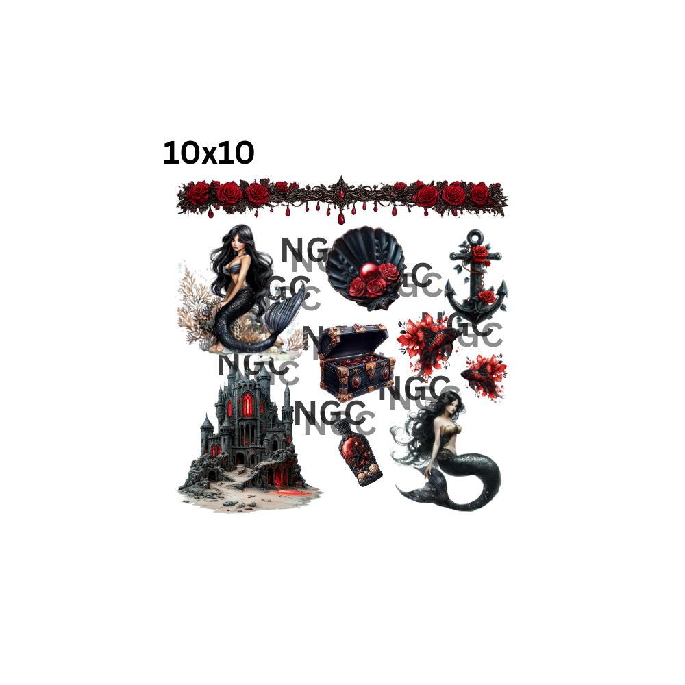 10x10 gothic mermaids