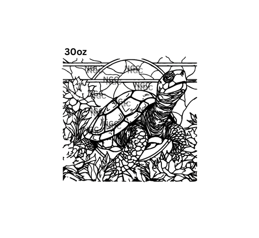 30oz turtle stained glass outline