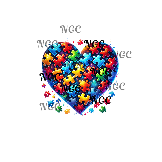 single decal autism heart puzzle