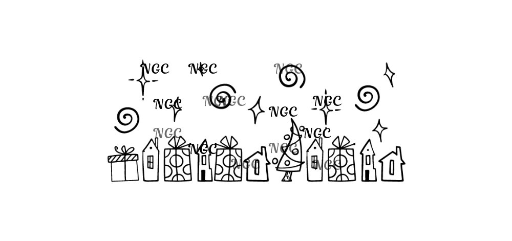 16 oz wrap cartoon christmas outline