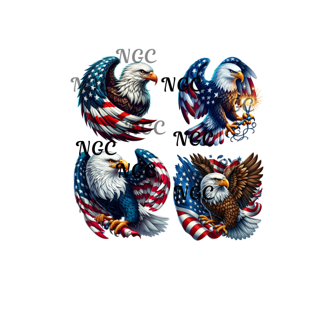 single decal four patriotic eagles 2