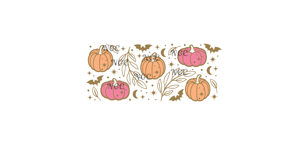 16 oz wrap pink orange pumpkins