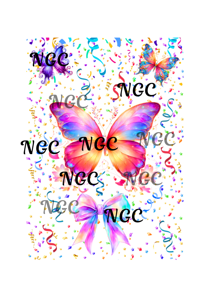 A5 Notebook rainbow butterfly with bow
