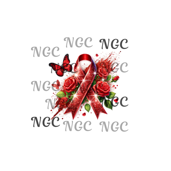 single decal awareness ribbon red