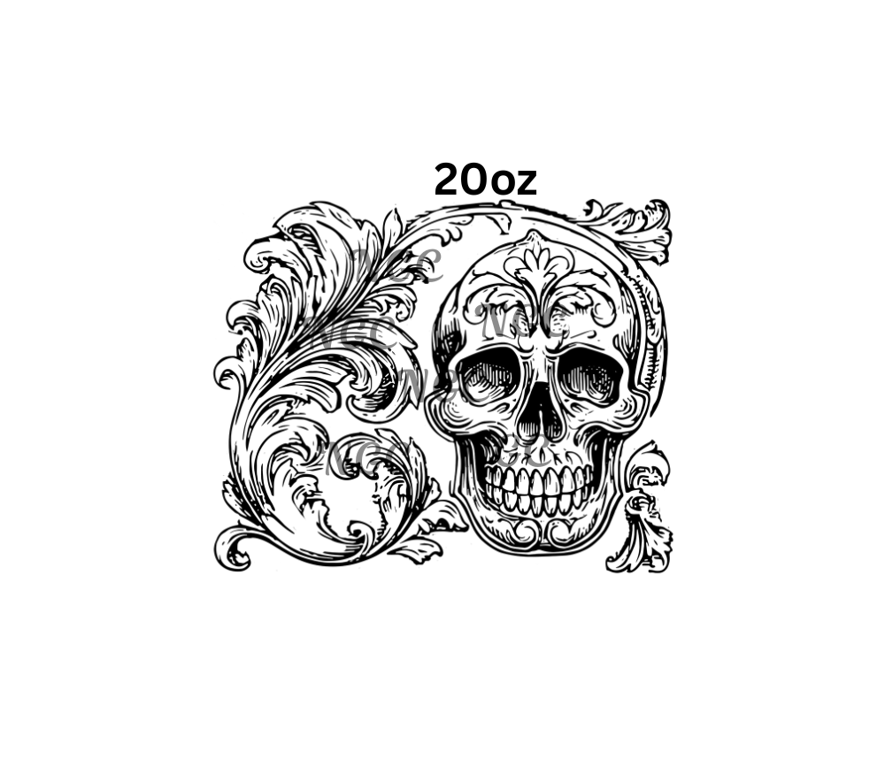 20oz skull with filigree