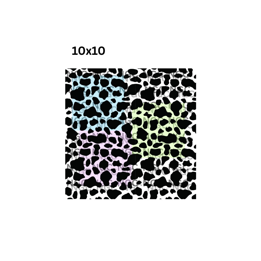 10x10 black cow spots