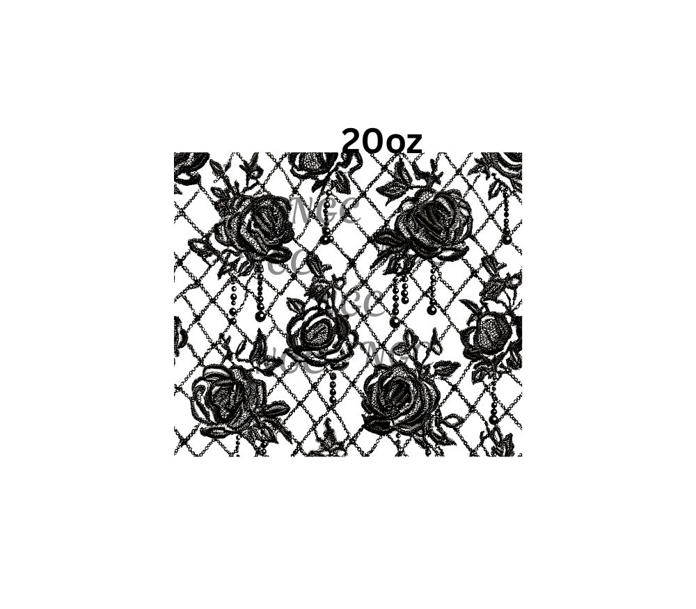 20oz black lace with roses