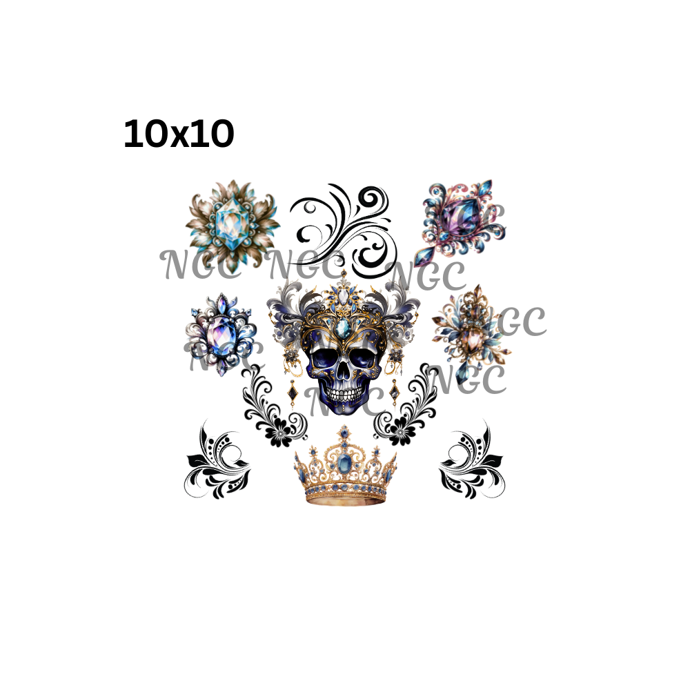 10x10 jeweled skull