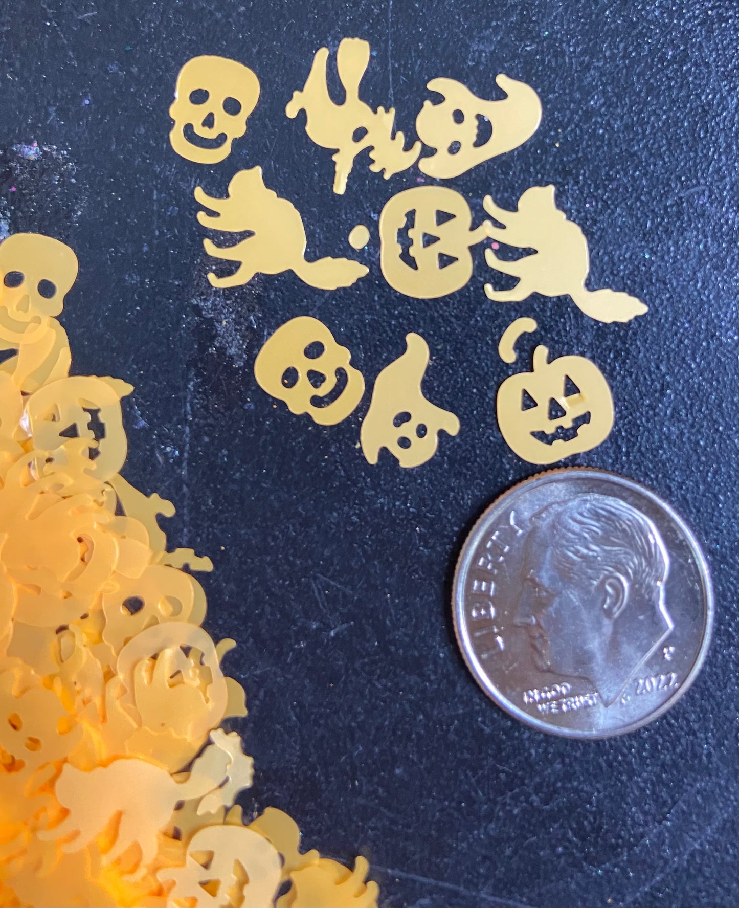 Orange Halloween glitter shapes