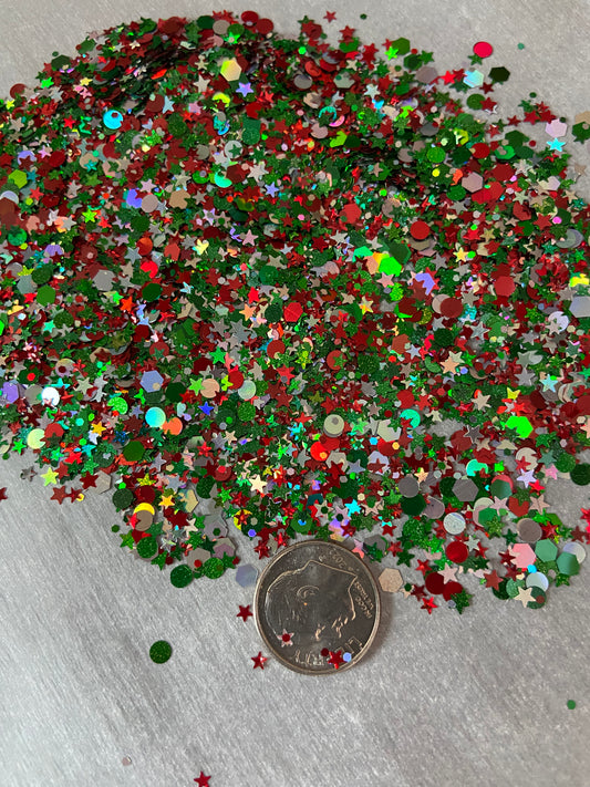 Color Me Christmas glitter shape mix