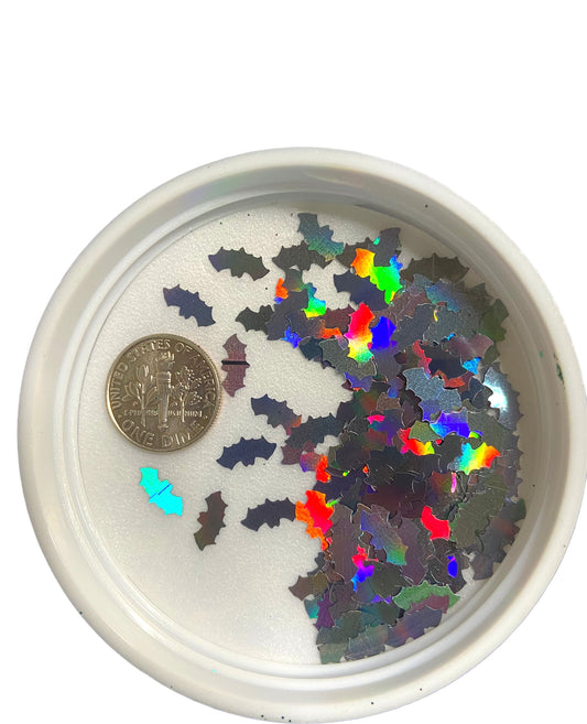 5mm holographic bats shape