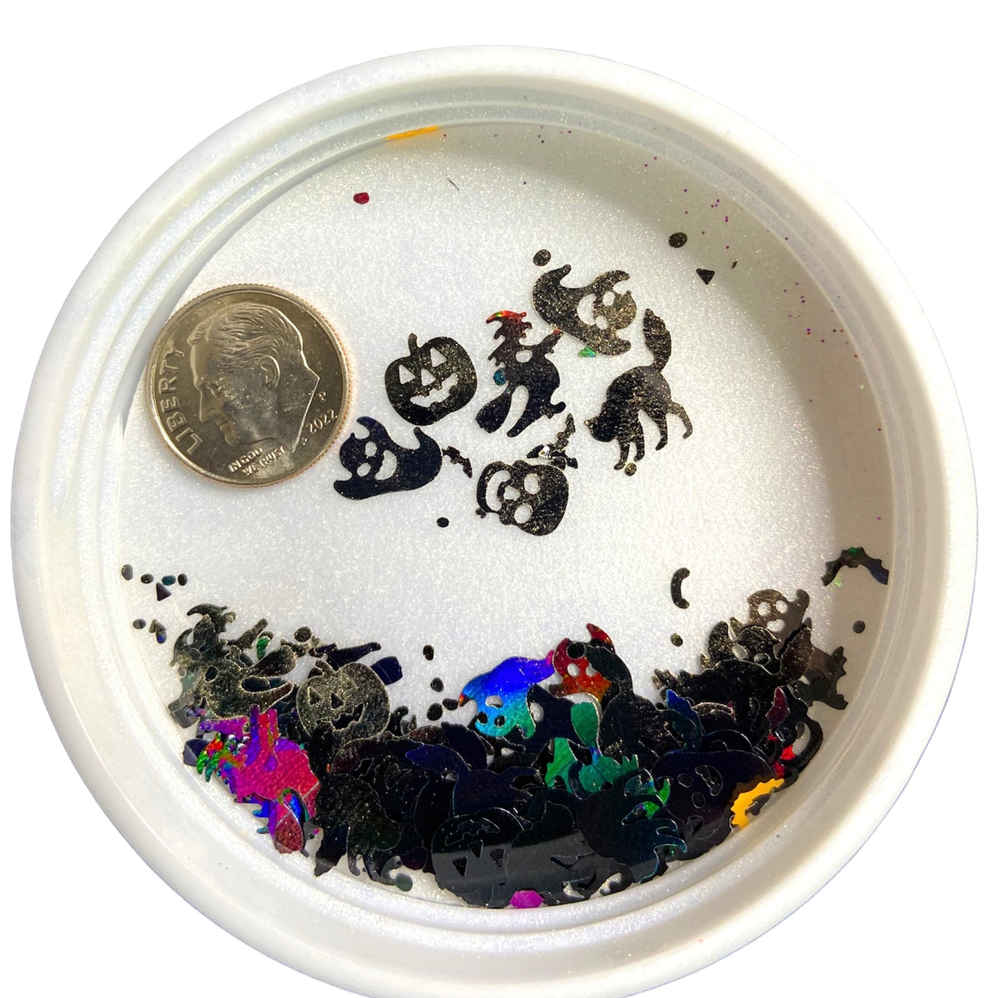 Black Holographic Halloween Glitter Shape