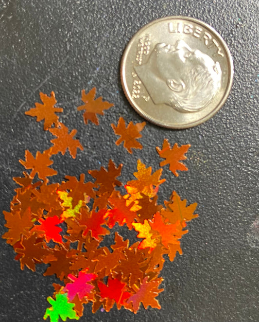 Fall maple leaves glitter shape