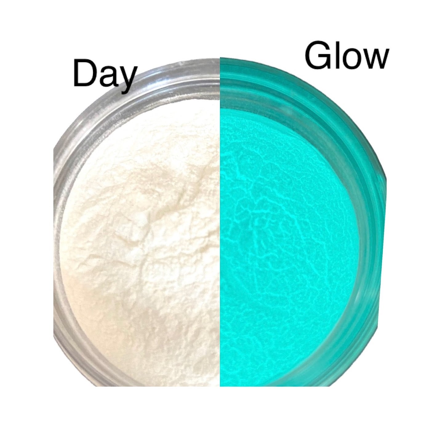 White to Aqua Glow Powder