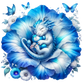 single decal sleeping baby dragon blue
