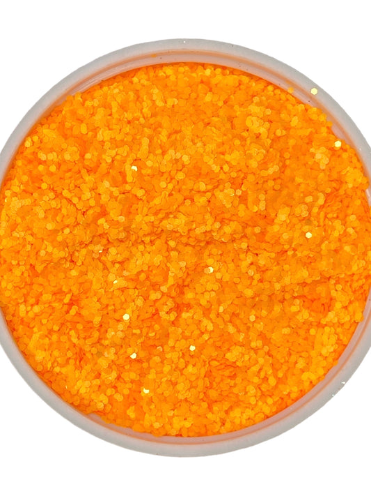 Tangerine neon orange 1mm hex cut glitter