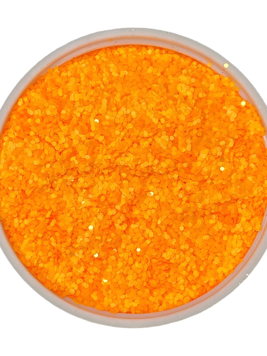 Tangerine neon orange 1mm hex cut glitter