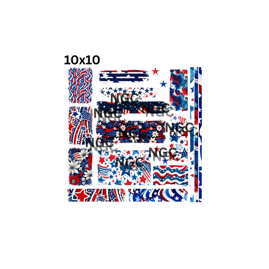 10x10 patriotic distressed patchwork