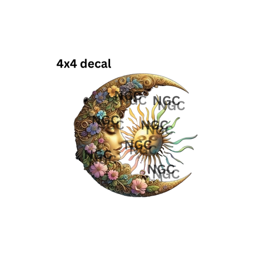 decal sunmoon floral