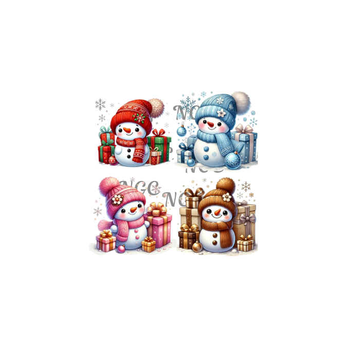 decal 4 snowmen set4 christmas