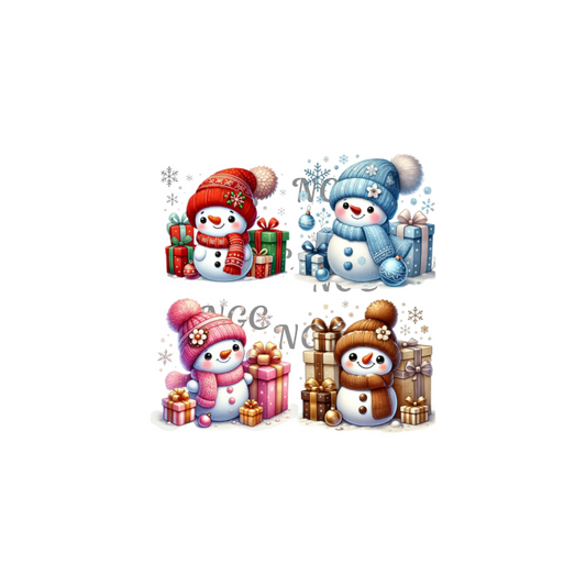 decal 4 snowmen set4 christmas
