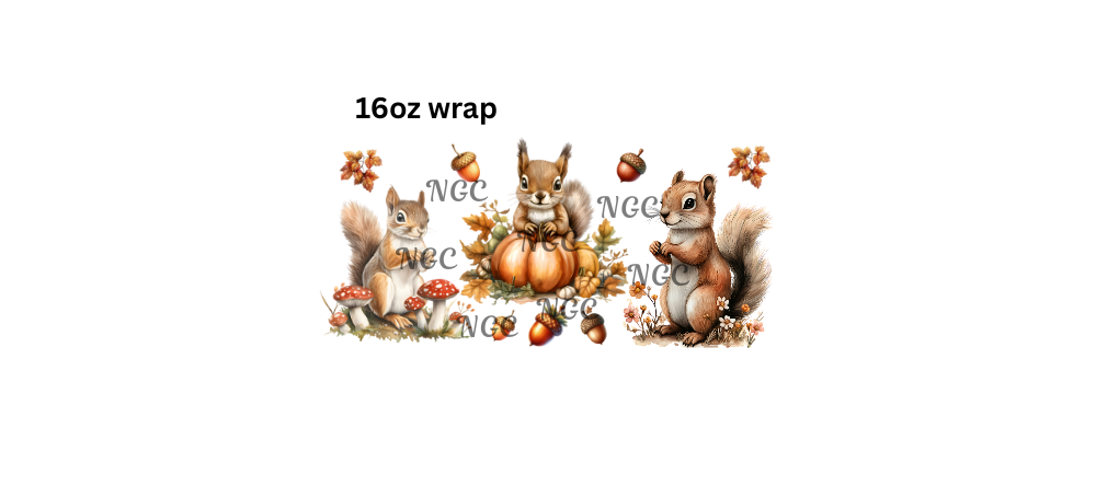 16oz squirrels with acorns