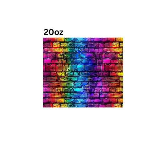 20oz rainbow brick solid wrap