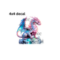 decal pink & blue dragon
