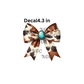 decal cow spot bow with turquoise center