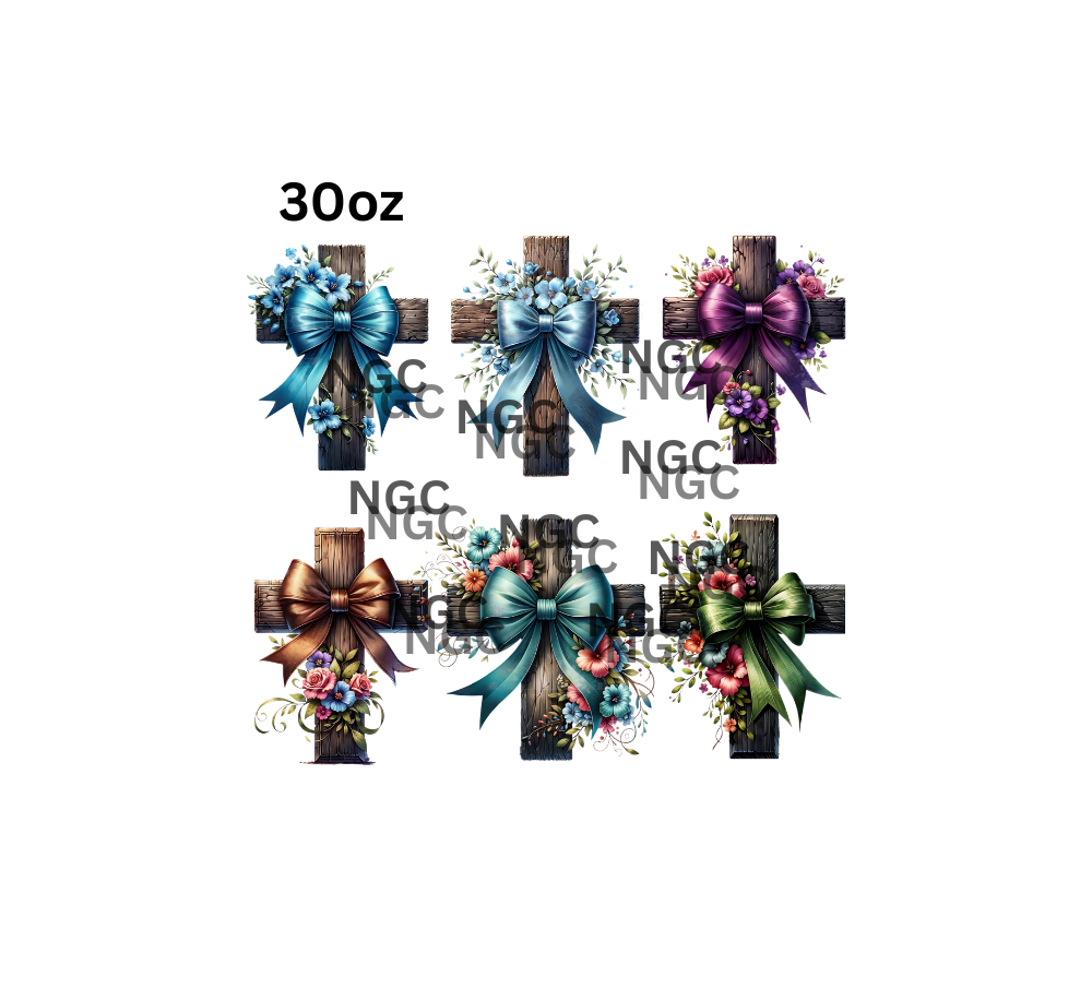 30oz wooden crosses with bows