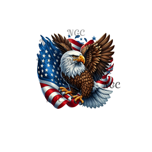 decal eagle clawing flag