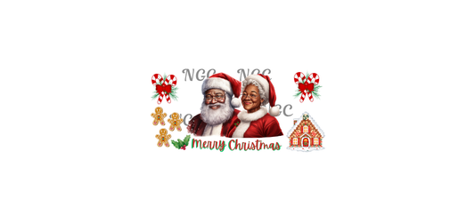 16oz melanin santa&Mrs. with gingerbread