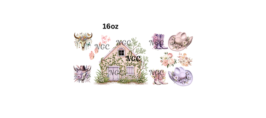 16oz barn boots hat cow skulls