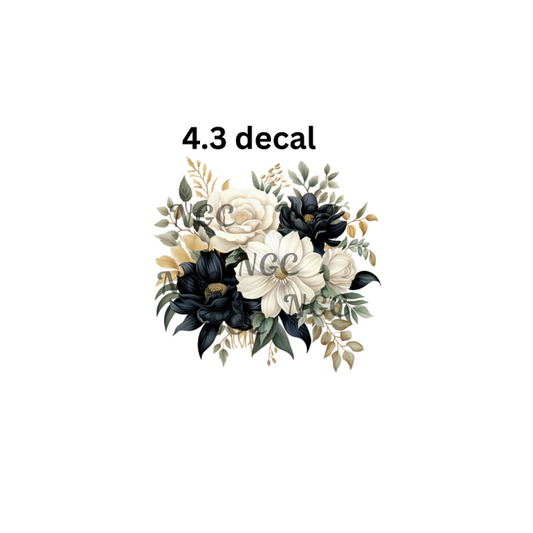 decal black white flowers2
