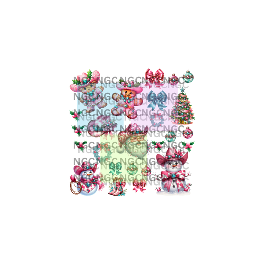 10x10 country gingerbread pink teal