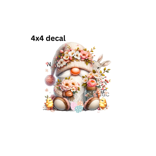 decal easter gnome with bunny