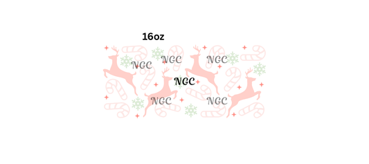 16oz christmas deer and candycane