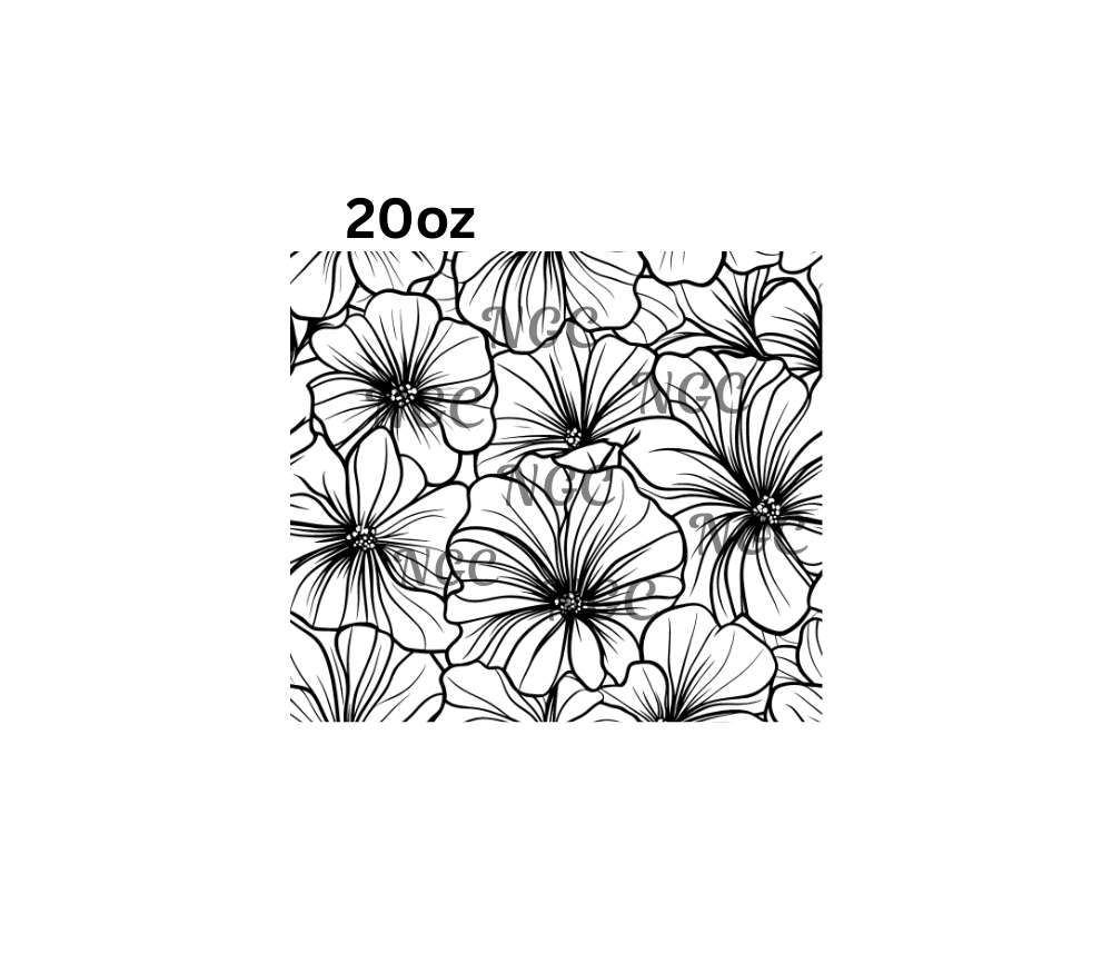 20oz flower outline