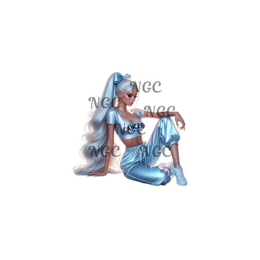decal caucasian white woman zodiac cancer