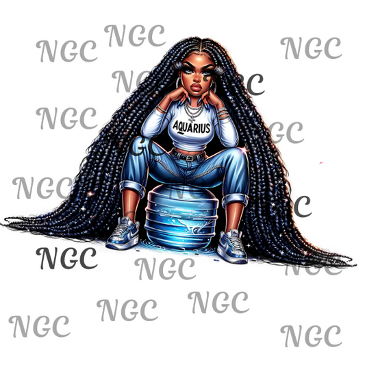 single decal Aquarius girl zodiac