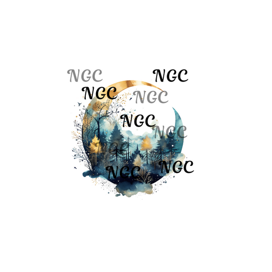 single decal celestial moon forest