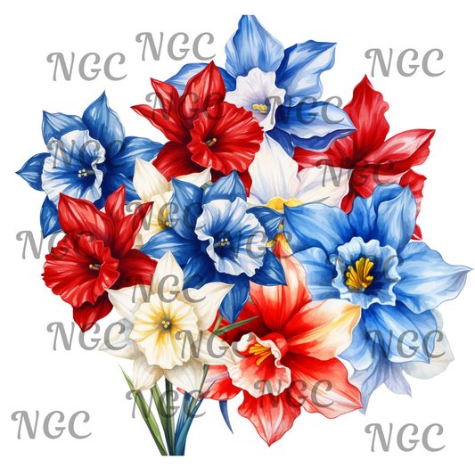 single decal patriotic daffodils